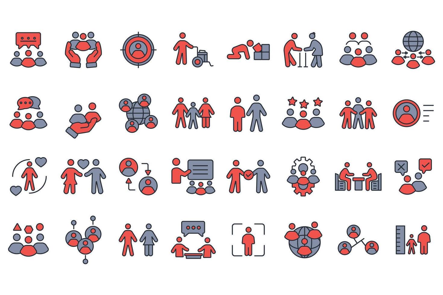 people icon set vector