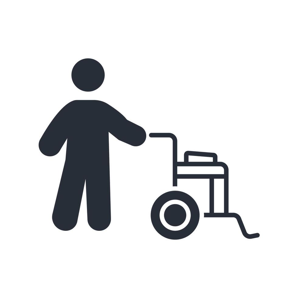 wheelchair icon flat vector