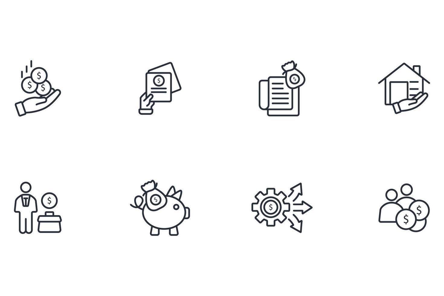 personal finance icon linear style sign vector