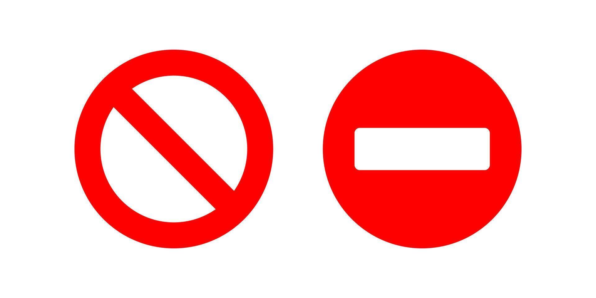 No Entry icon set.Forbidden Symbol. Strictly prohibited sign. for mobile concept and web design. illustration on white background vector