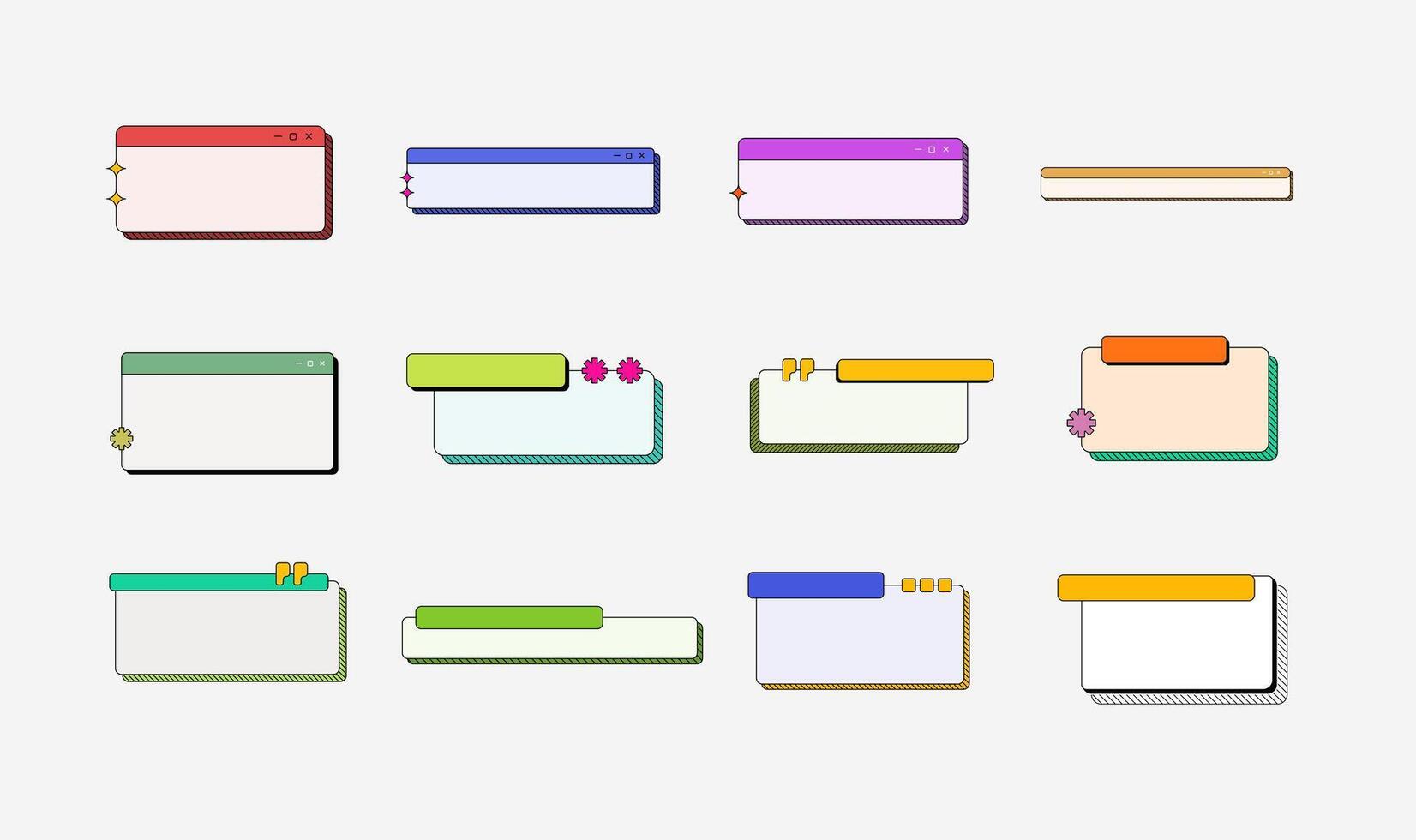 retro ui marco texto caja elemento colocar. vector