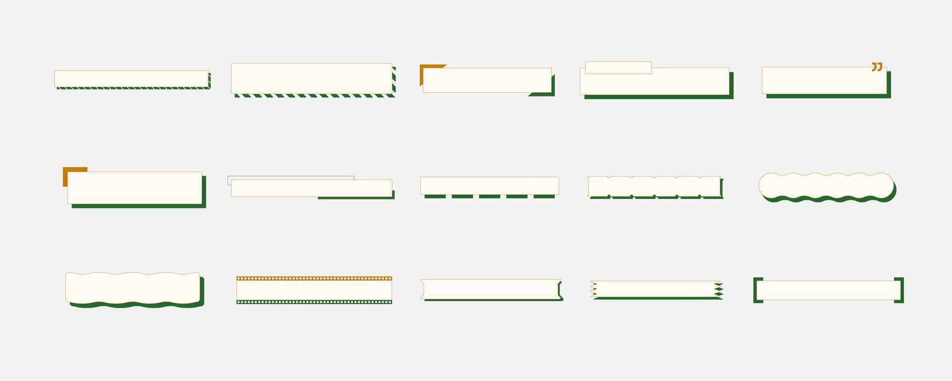 Retro Aesthetic Long Frame Elements Set. vector