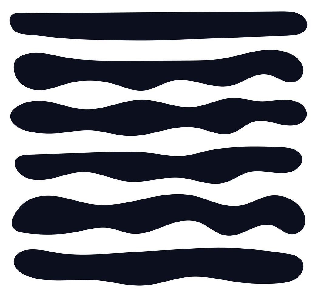 Set of black blobs random liquid shapes vector