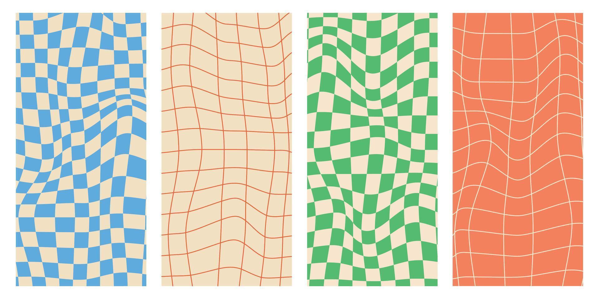 Groovy backgrounds. Funky trendy retro style. illustration vector