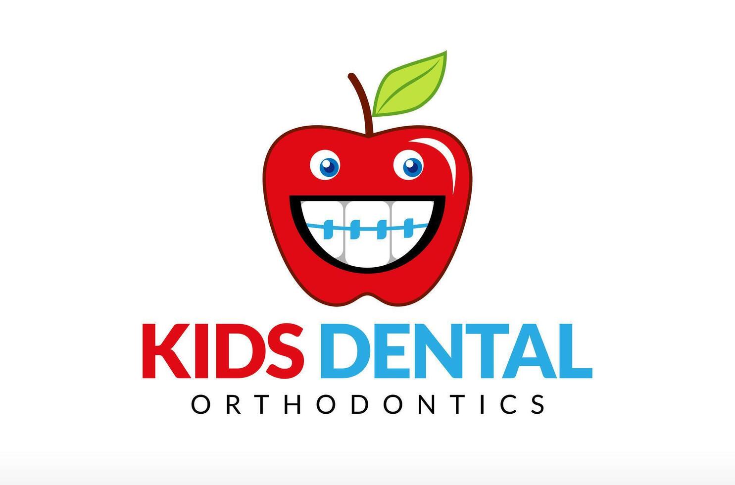 Kids Dental Orthodontics Logo Design, Smiley Face Logo, Apple Teeth Logo, Fun And Funny Logo For Kids, Pediatric Dental Health Clinic Icon Symbol Silhouette Illustration children business brand vector