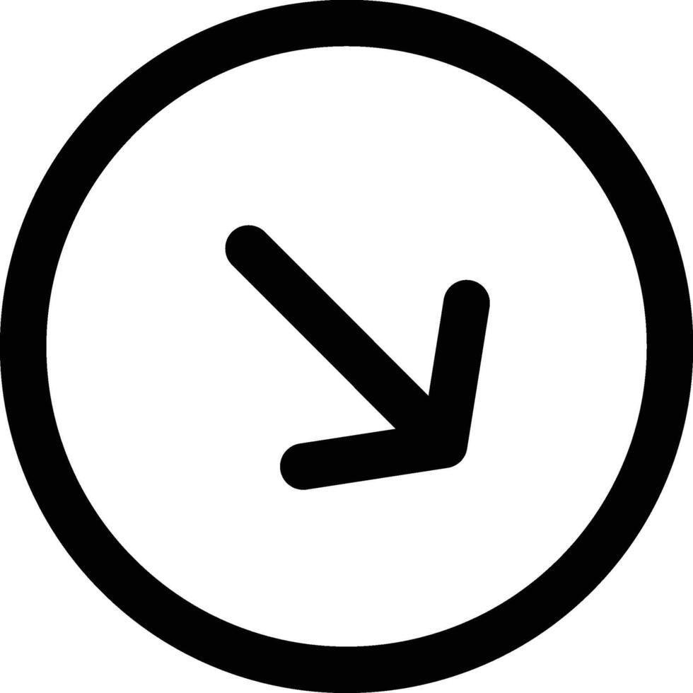 Right Down Icon in Line Style vector
