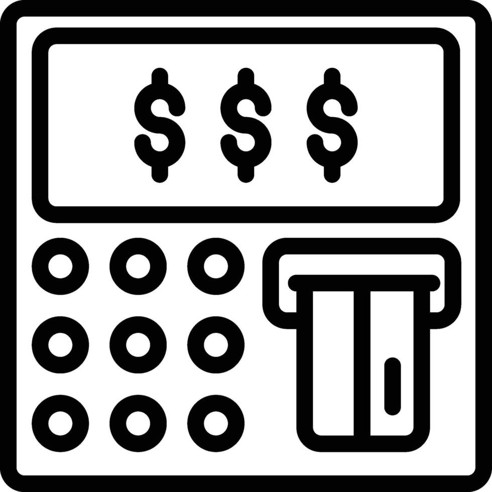 ATM Icon in Line Style vector
