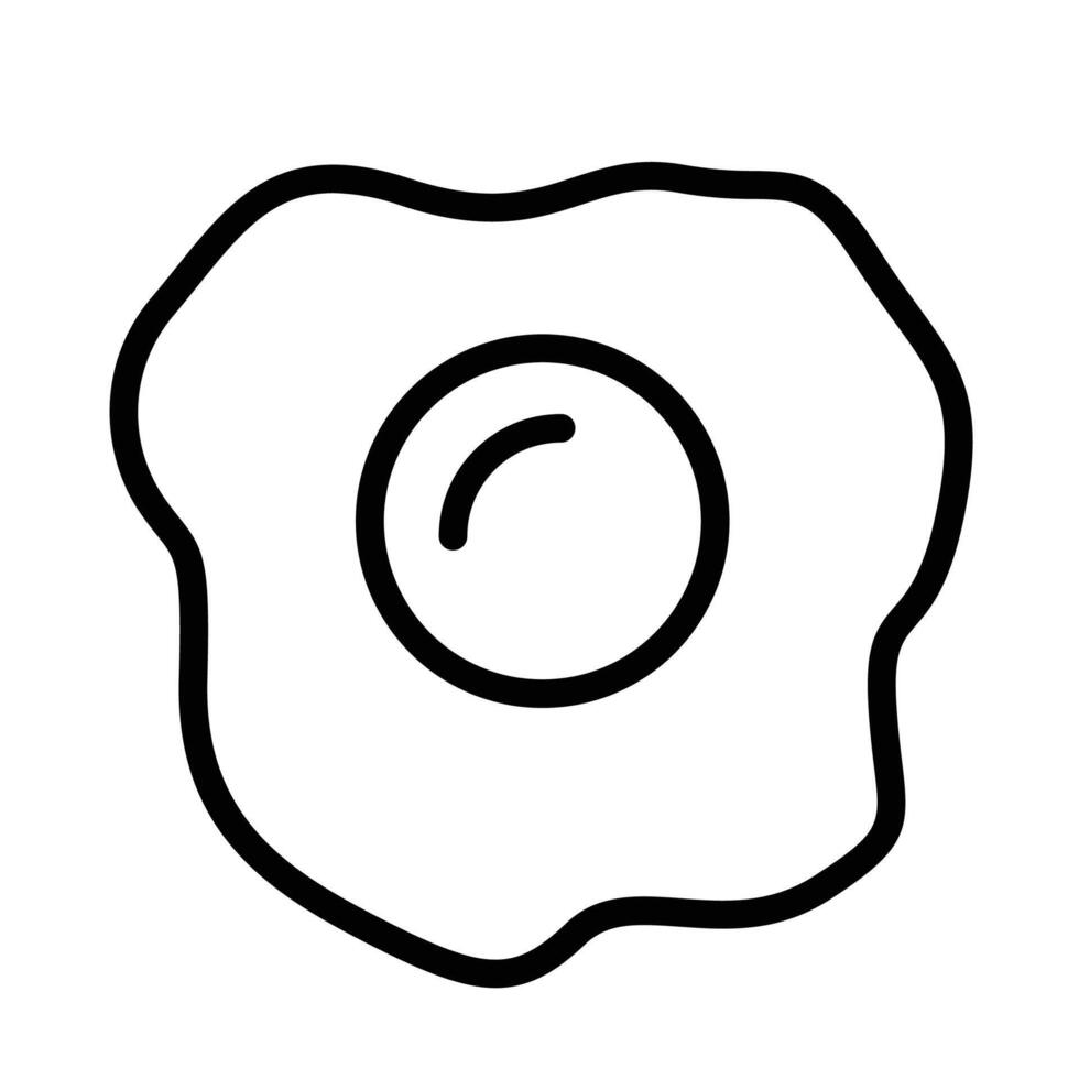 Fried Egg Icon in Line Style vector