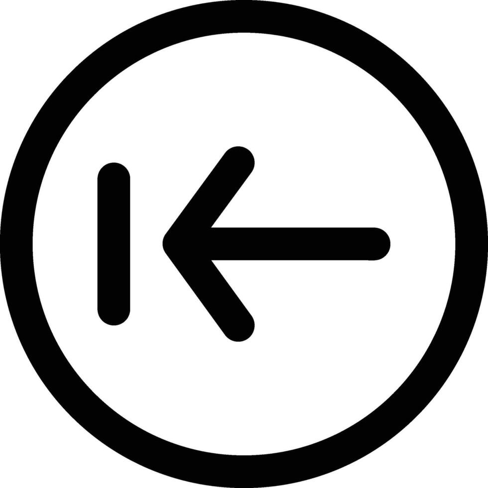 Previous Icon in Line Style vector