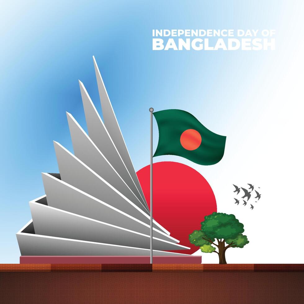 26th March Independence Day and 16 December the victory day of Bangladesh illustration with Bangladesh national monument and Bangladesh vector