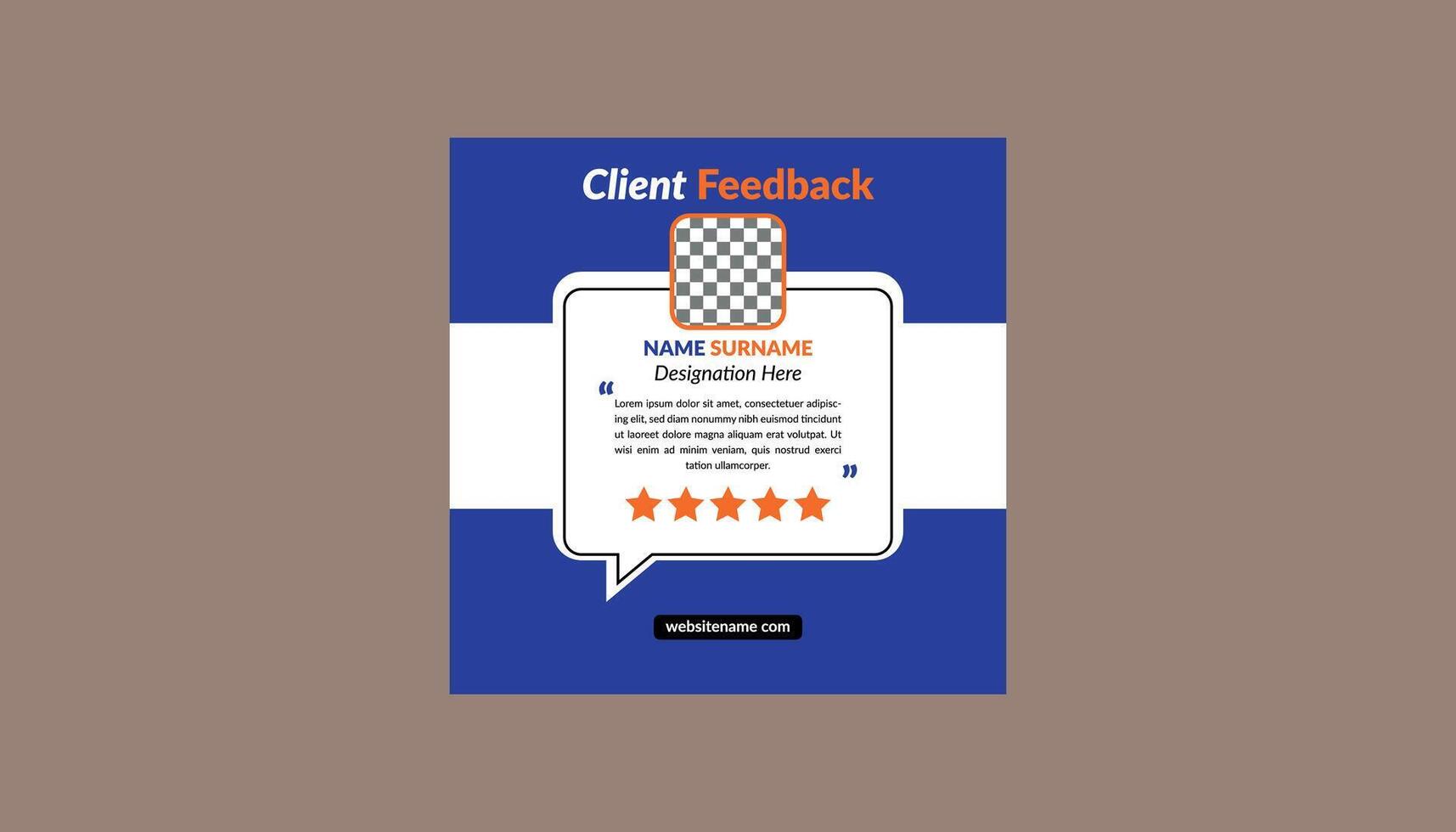 Modern Client Testimonial Design. Dynamic Template Display for Promotional Campaign. vector