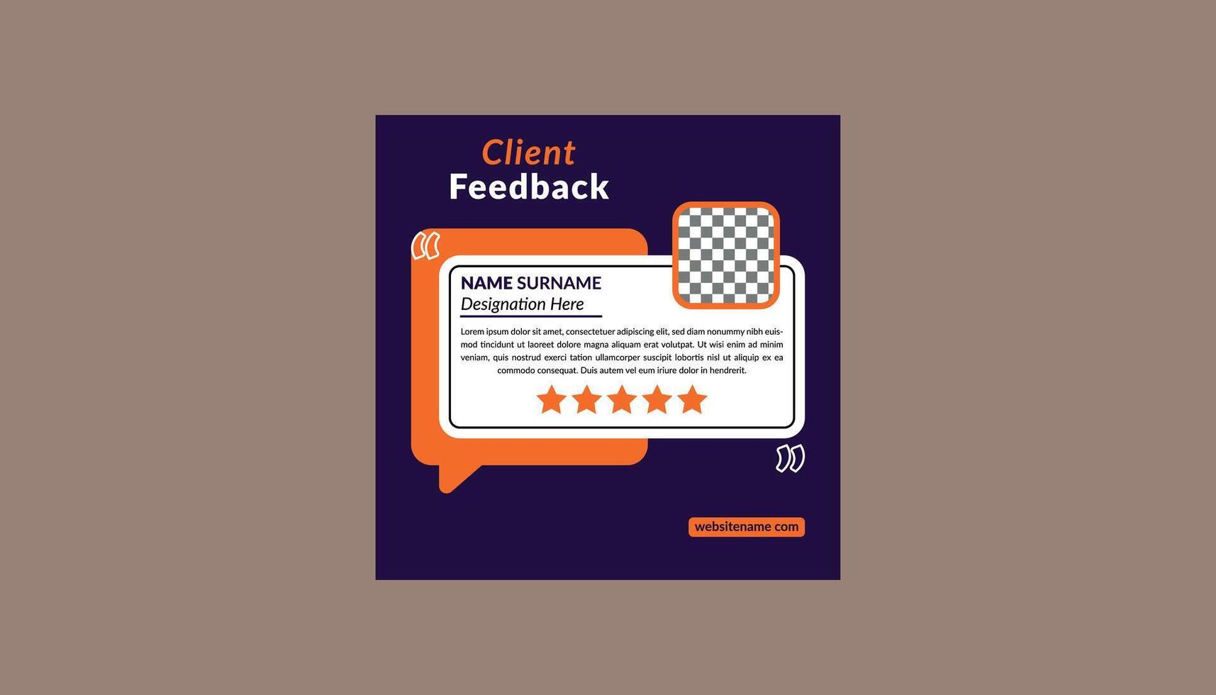 Modern Client Testimonial Design. Classic Layout Display for Promotional Campaign. vector