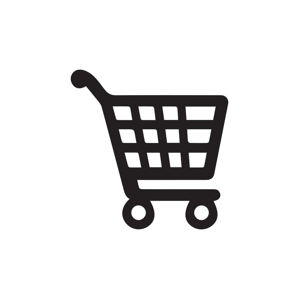 Shopping cart icon style, symbolizing services illustration design. vector