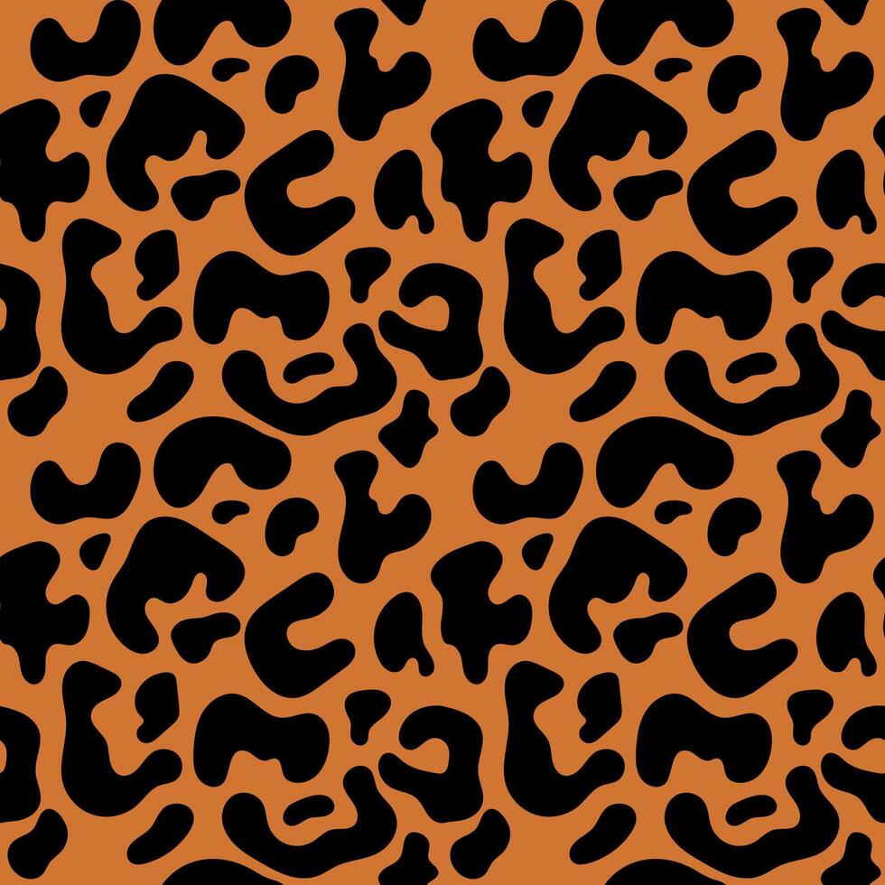 Seamless pattern. Leopard print. Fur of a predatory animal. Background design. Repeating print for fabric, wrapping paper, textile, wallpaper vector