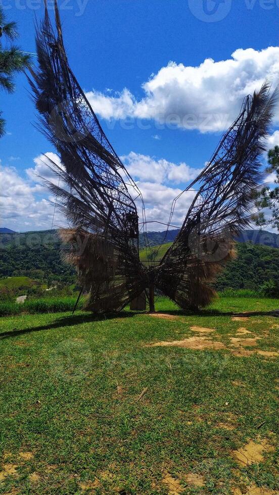 butterfly wings sculpture nature sky in vassouras photo