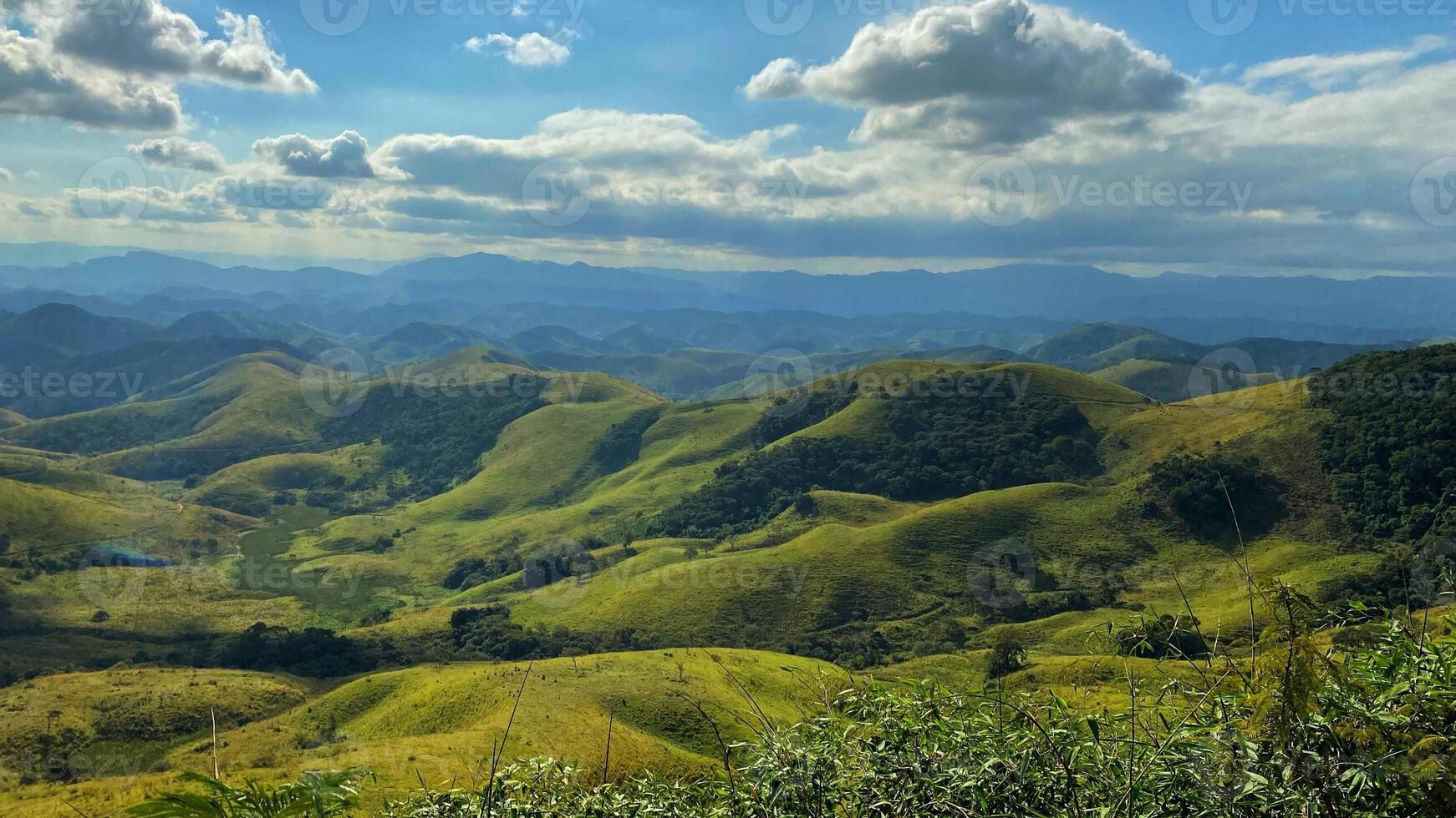 hills mountains valley green nature photo