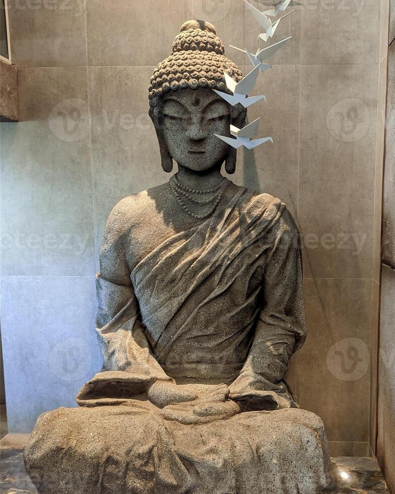 buddha statue peace origami decor photo