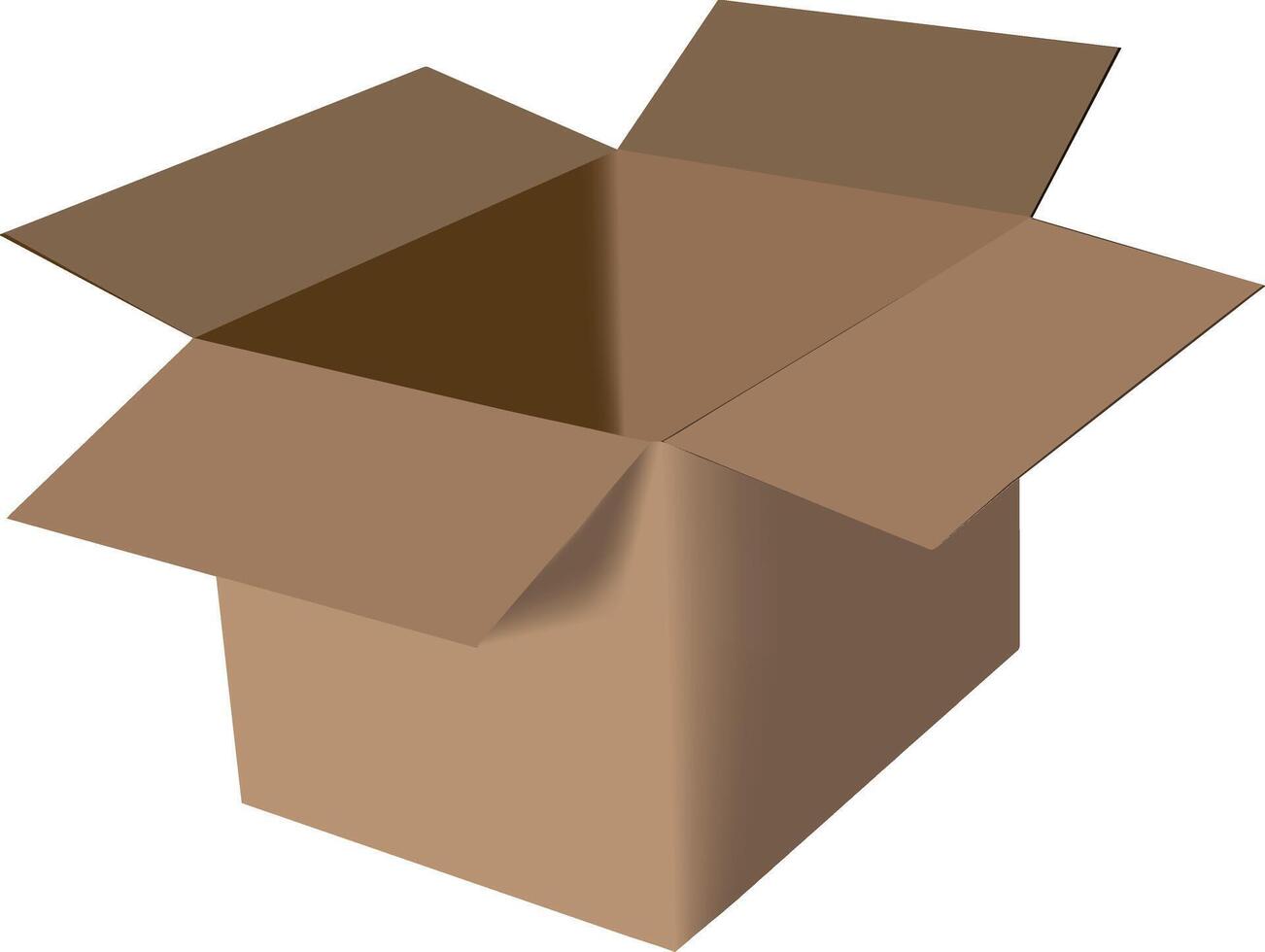 An open cardboard box on a white background vector