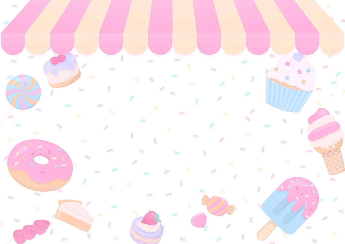 Bakery shop and sweet dessert background vector