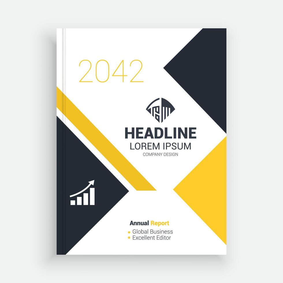 2042 business book cover with a yellow and black design vector