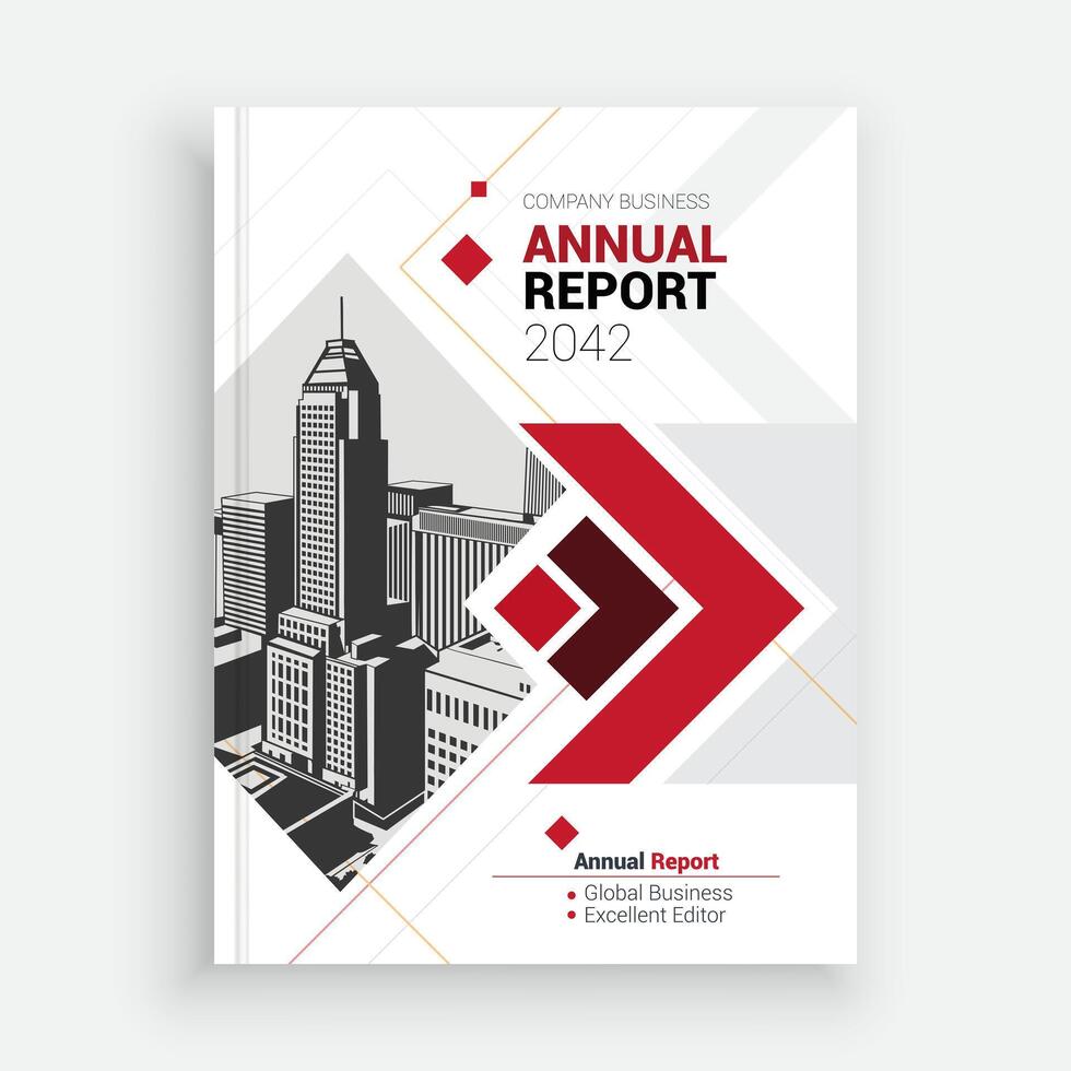 2042 report cover with a city skyline in the background vector