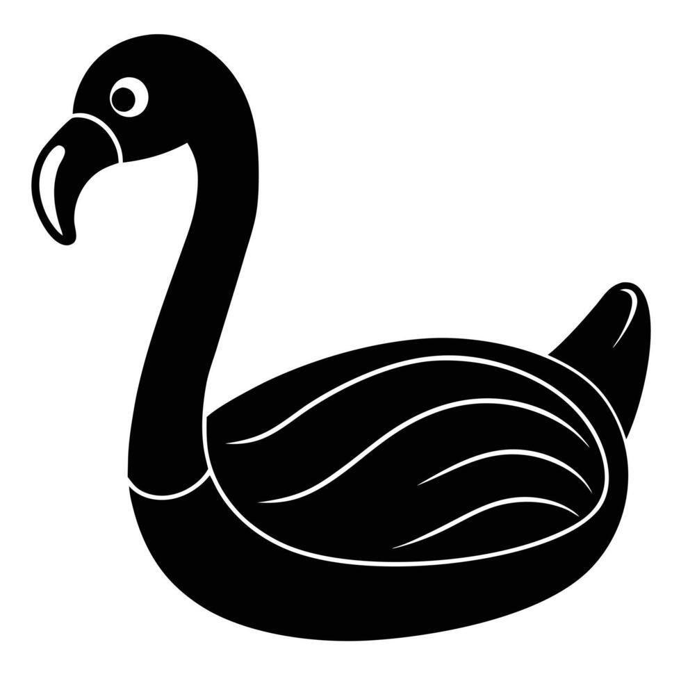 black swan silhouette, minimalist design, graphic art, white background vector