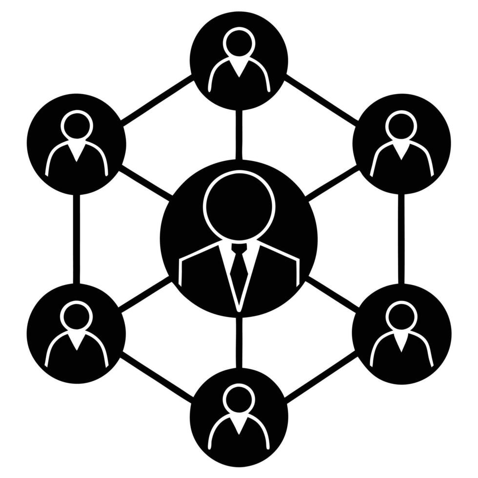 Network diagram, organizational structure vector