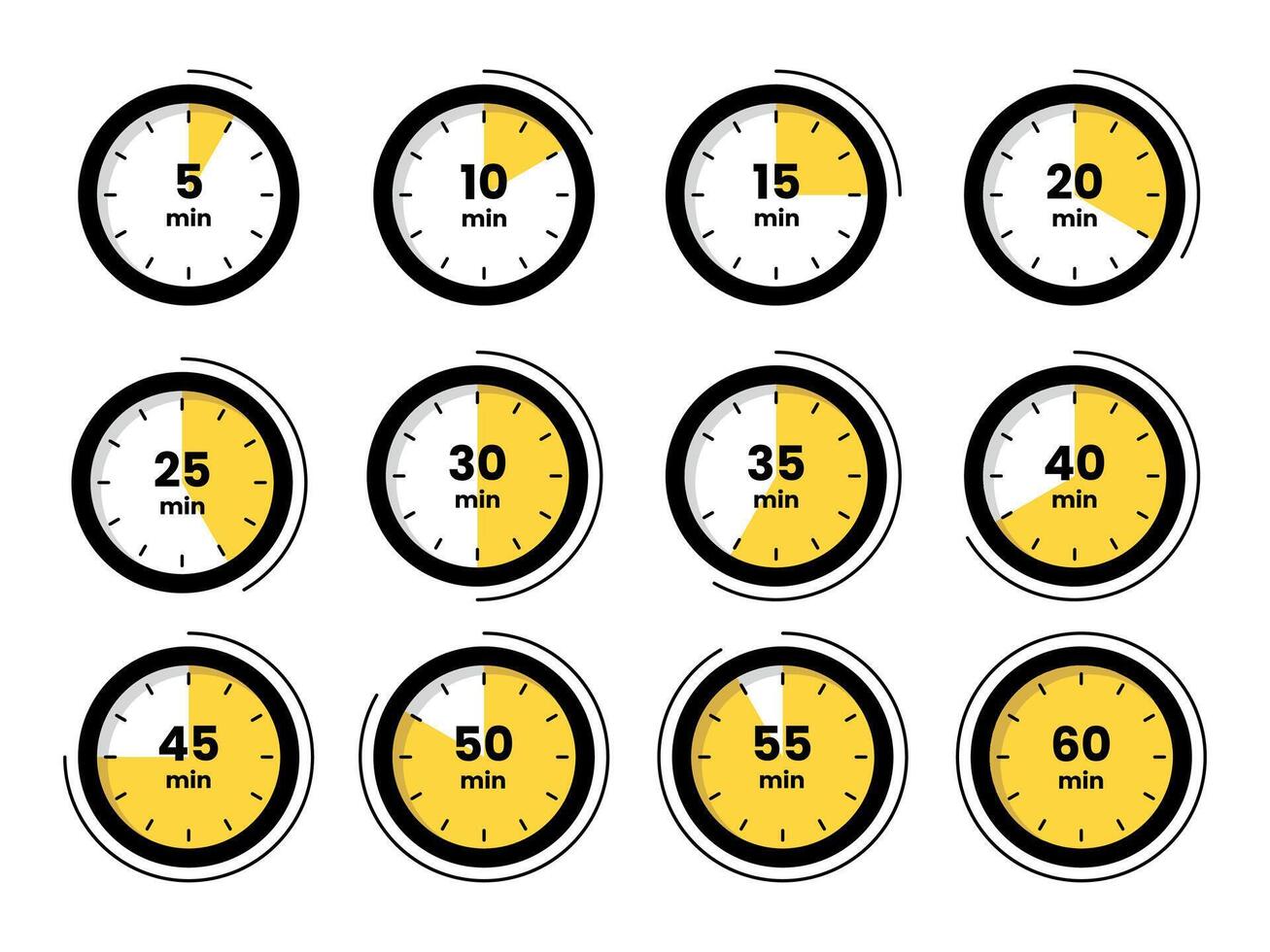 Timer, stopwatch icon set vector