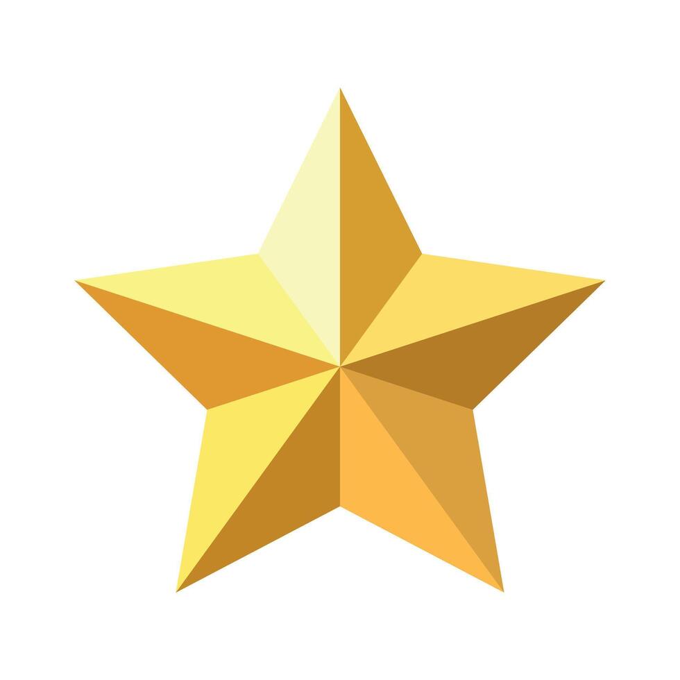 Golden star icon vector