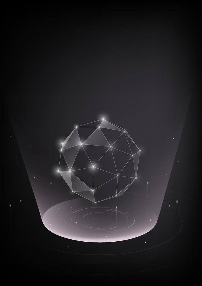 Futuristic style abstract vertical plate illustration geometric shapes ball vector