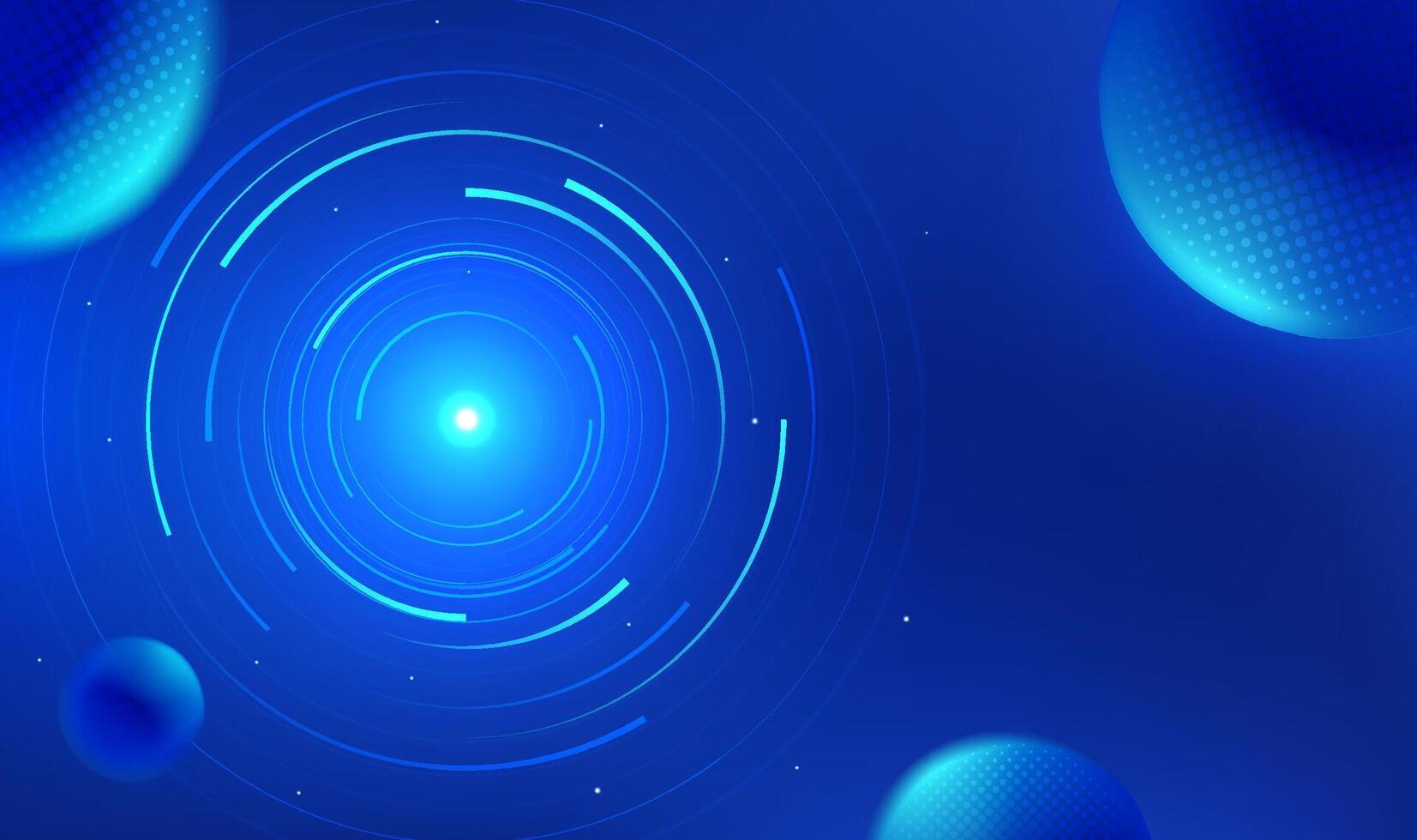 Futuristic style abstract horizontal illustrations Blue Planet and halo vector