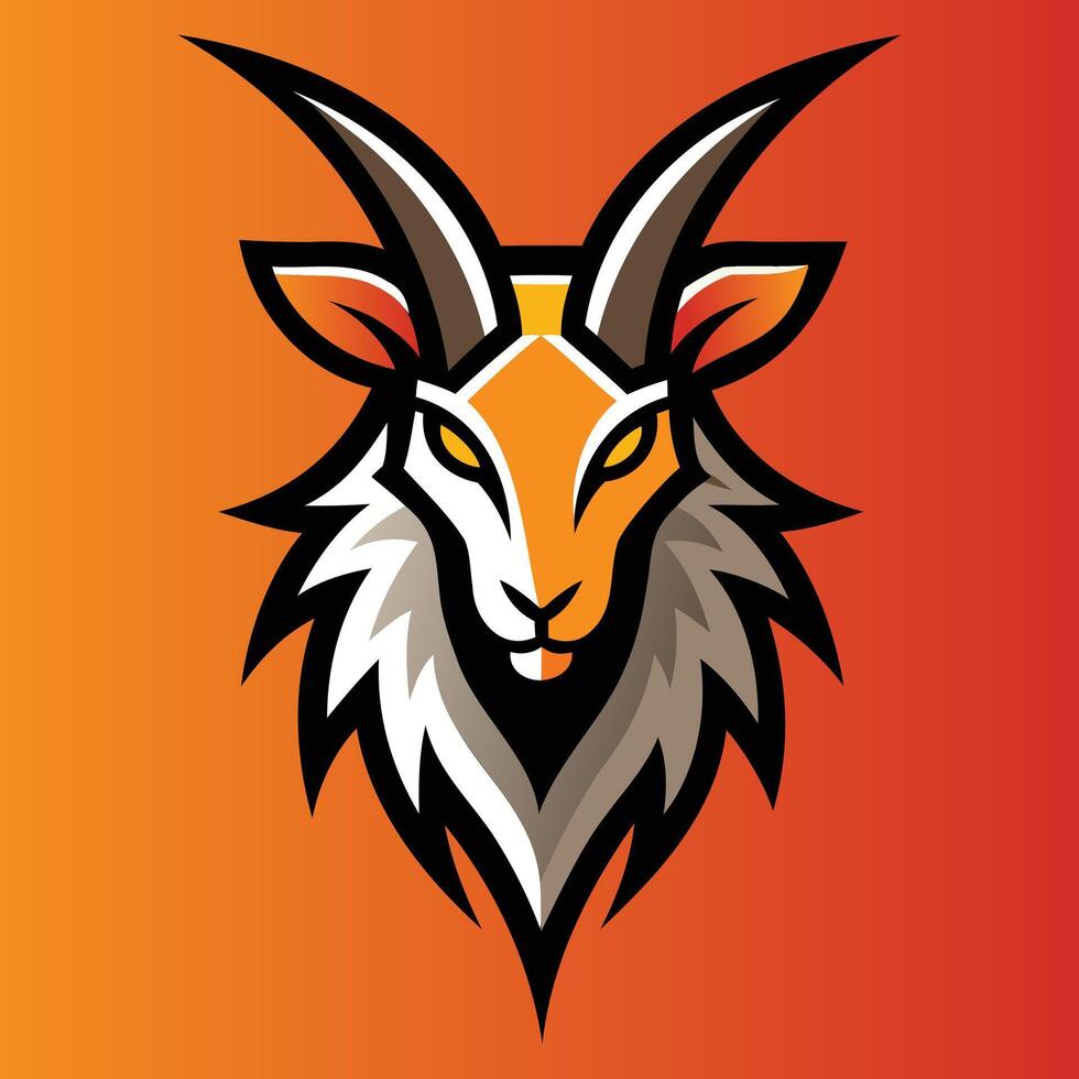Markhor Logo Design Strong and Wild Mascot Emblem vector