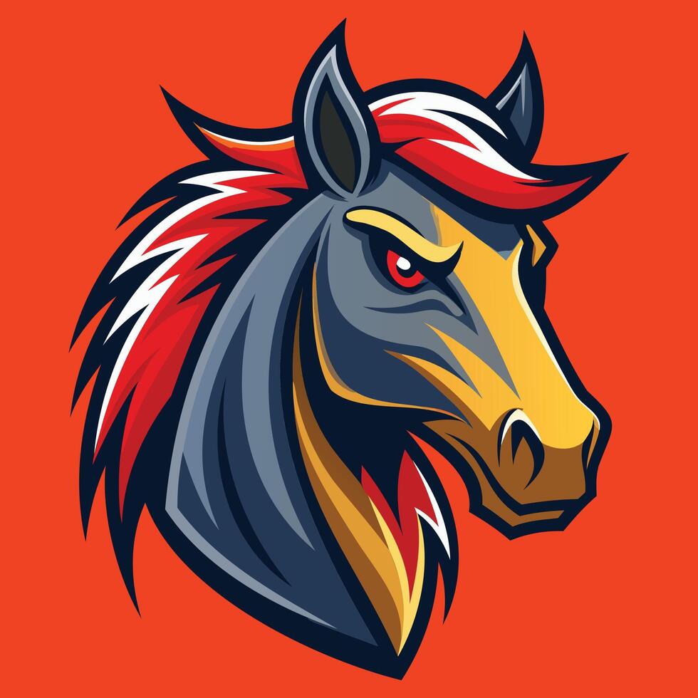 Strong and Dynamic Horse Mascot Logo Art vector