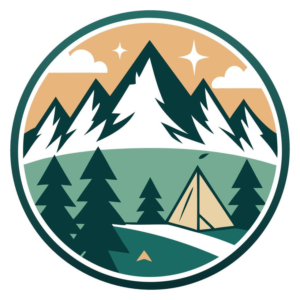 Abstract Mountain Lines Graphic vector