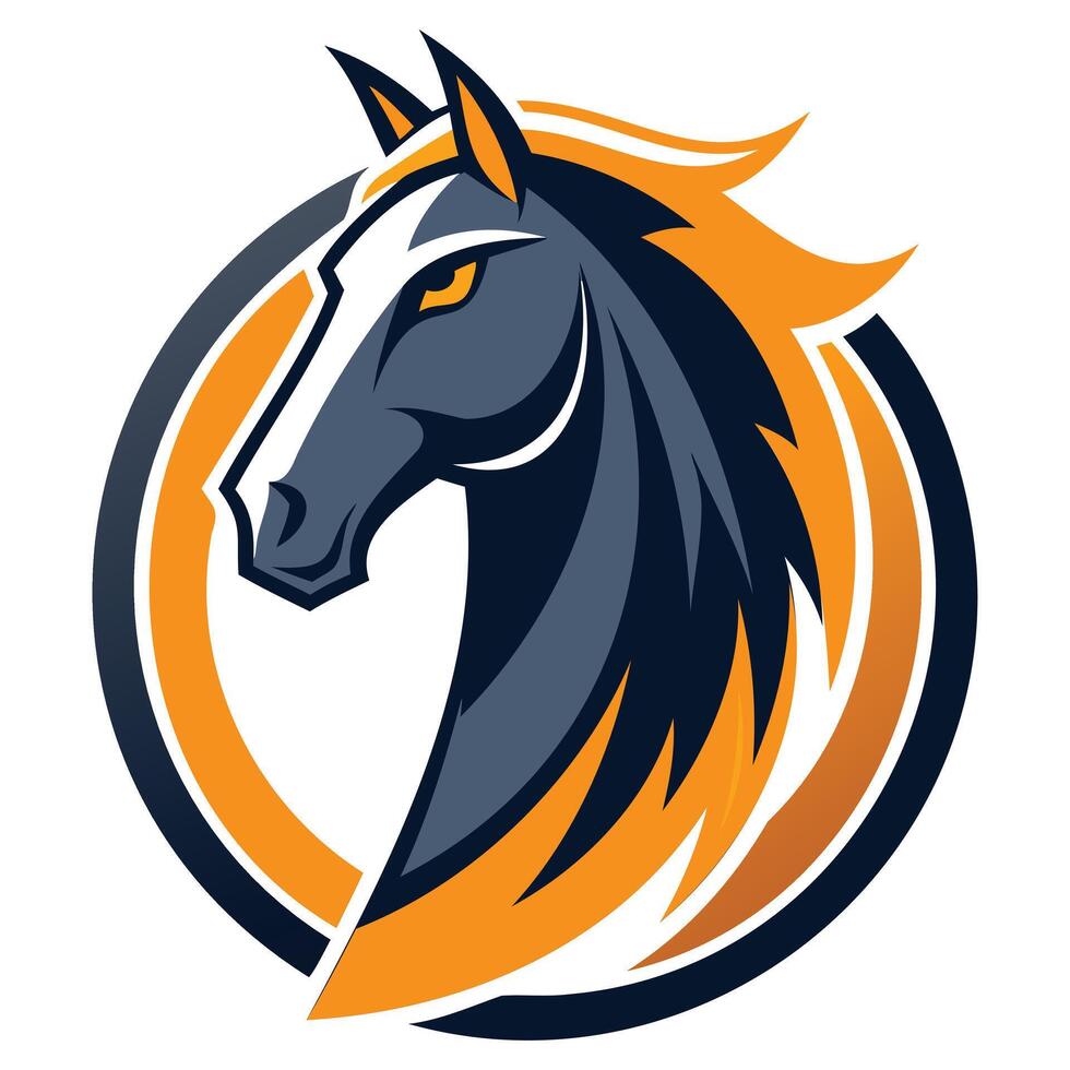 Powerful Stallion Head Mascot Logo Design vector