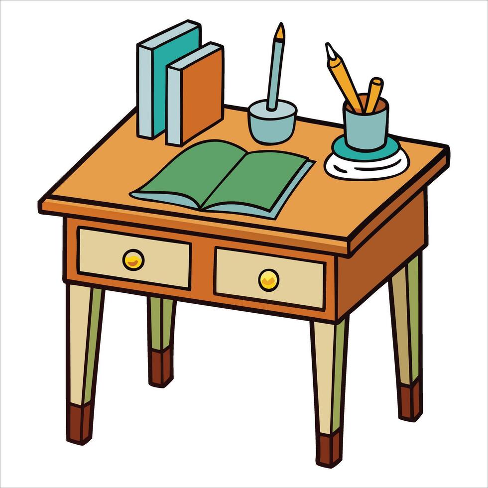 Stylish Reading Table Graphic vector