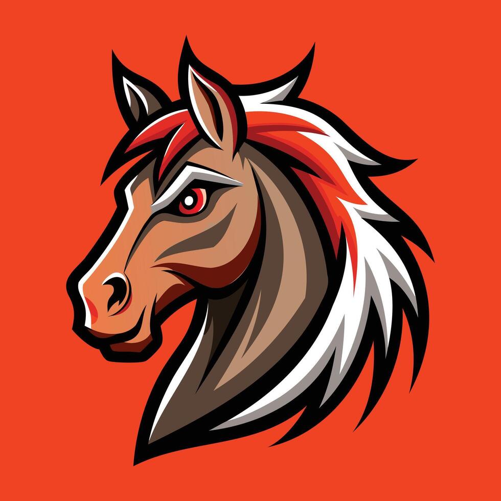 Bold Horse Head Emblem for Sports and Gaming vector