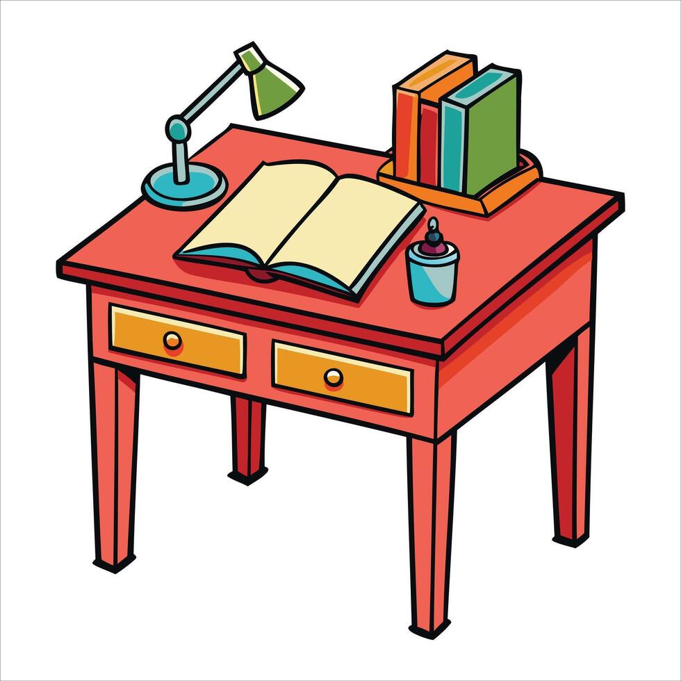 Reading Table Illustration vector