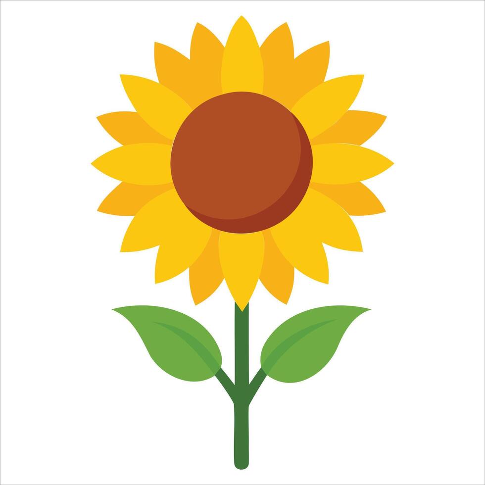 Bright Sunflower Floral Art vector