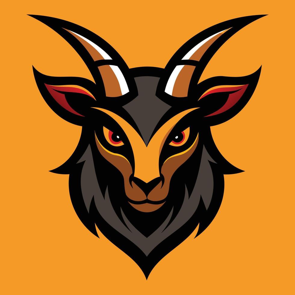 Majestic Markhor Head Bold Mascot Logo Design vector
