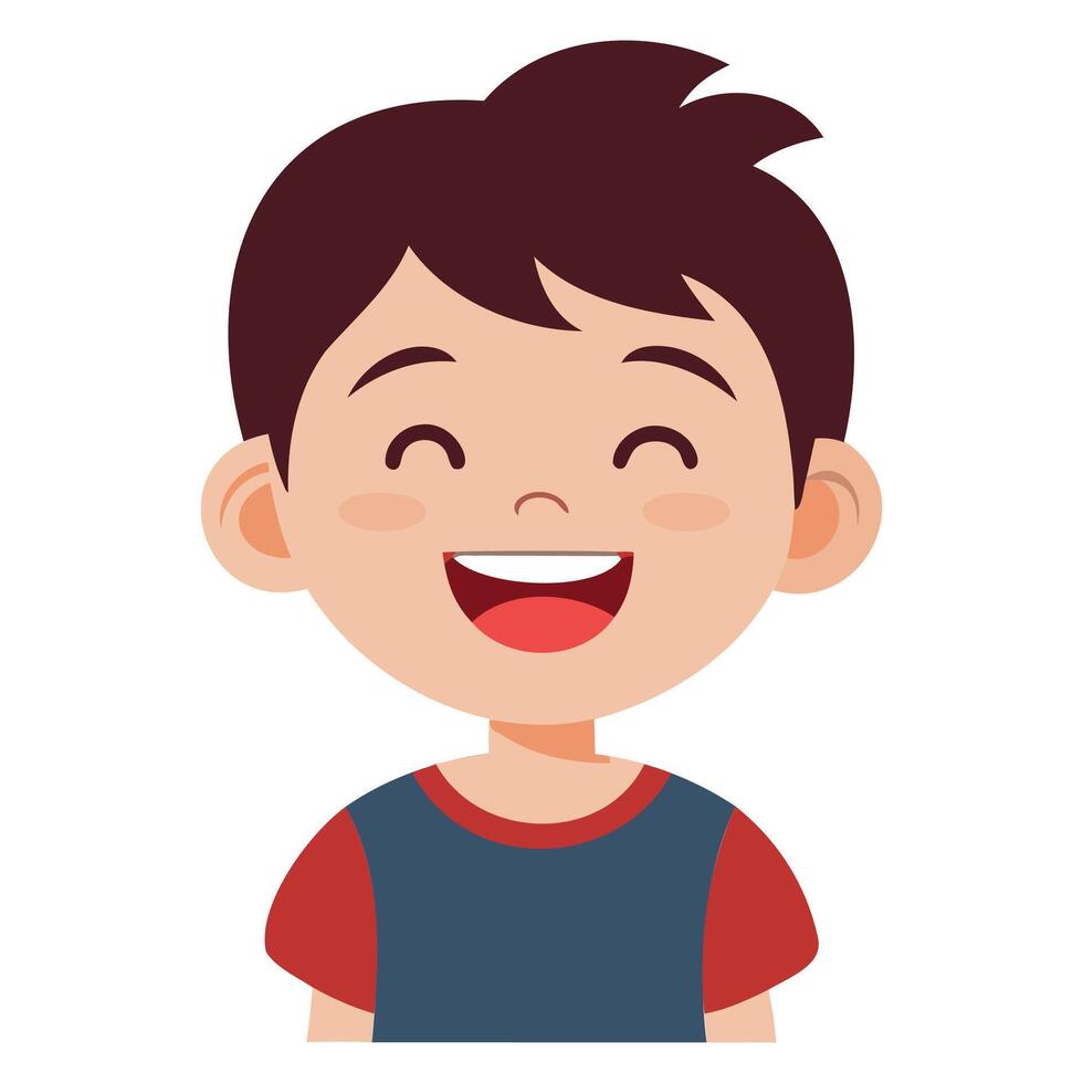 Smiling Child in Joyful Mood Illustration vector