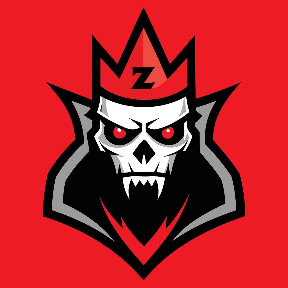 Undead King Illustration with Crown vector