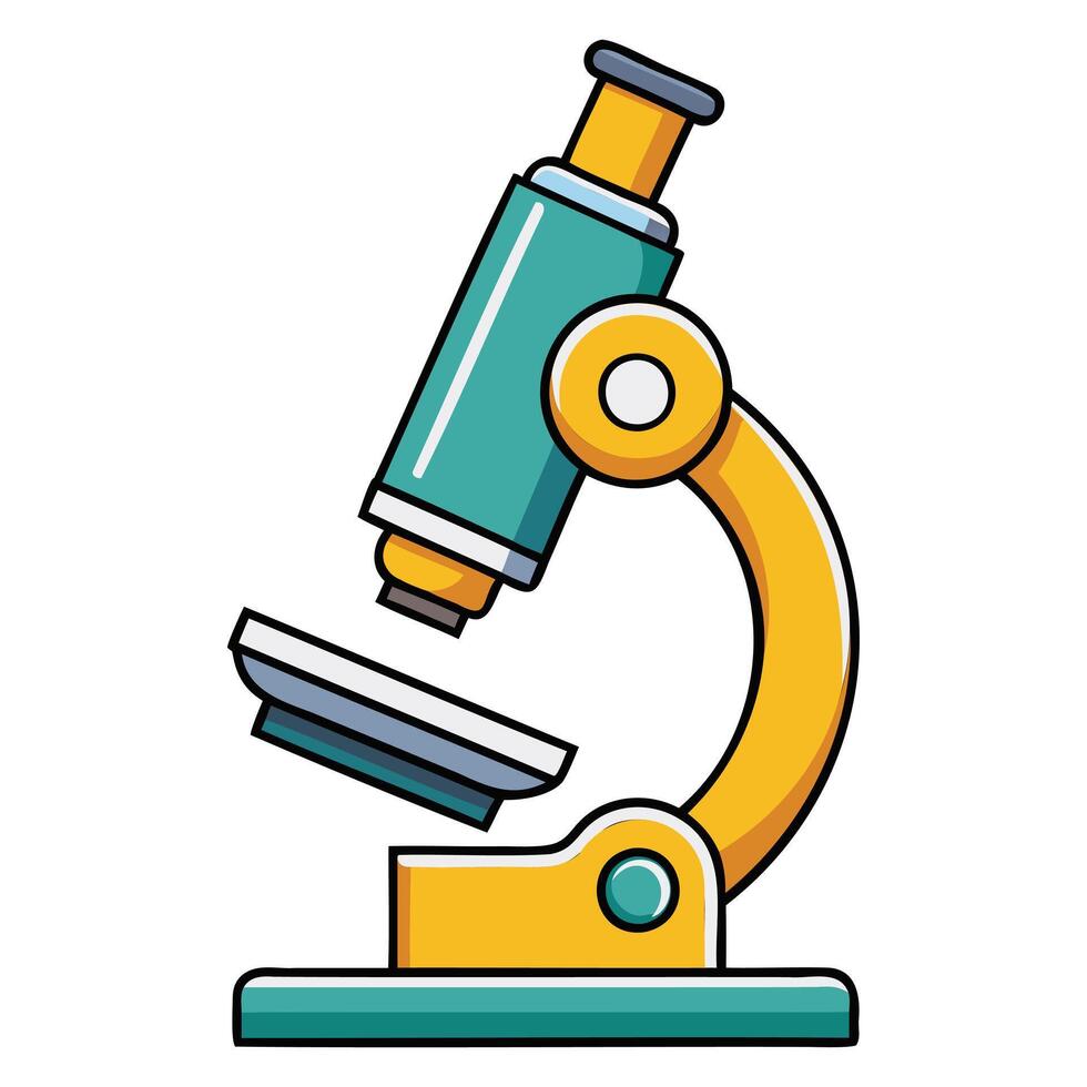 Stylized Microscope Silhouette vector