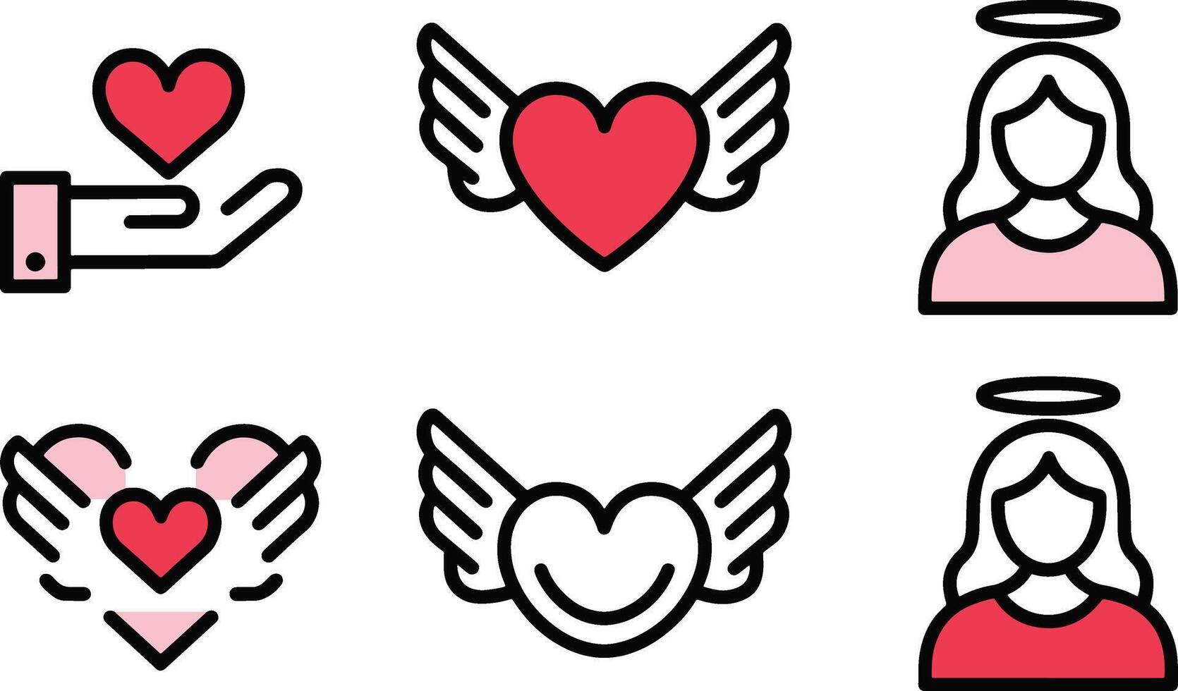 Altruism and benevolence logo icon bundle set stock photos vector