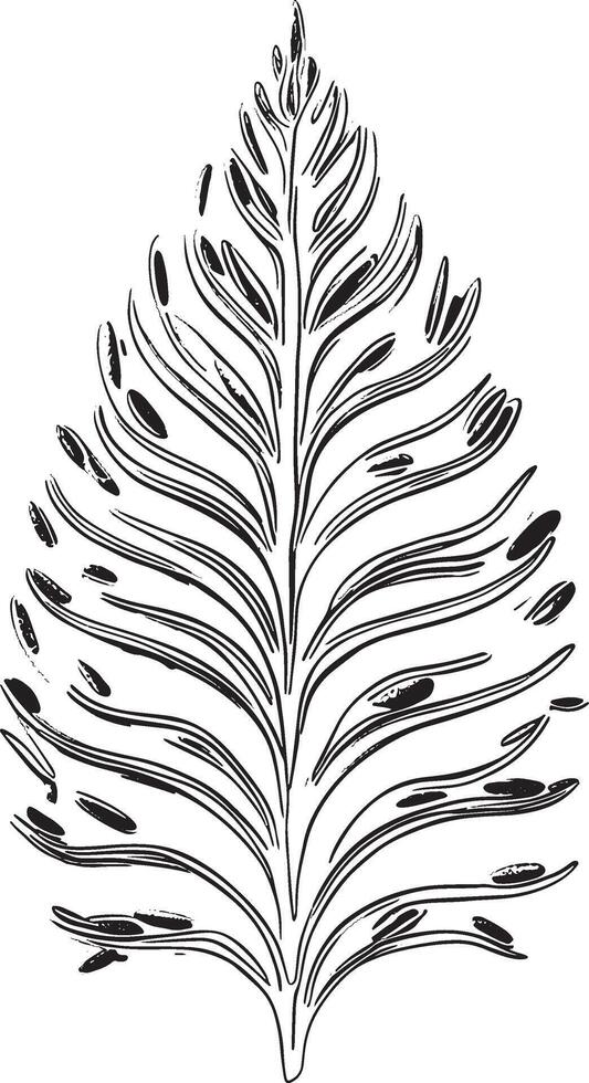 chia seed leaf line art design vector