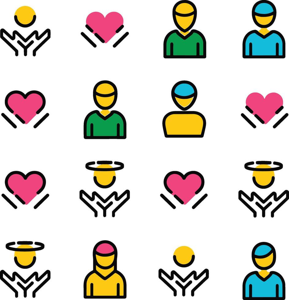 Altruism and benevolence logo icon set stock photos vector