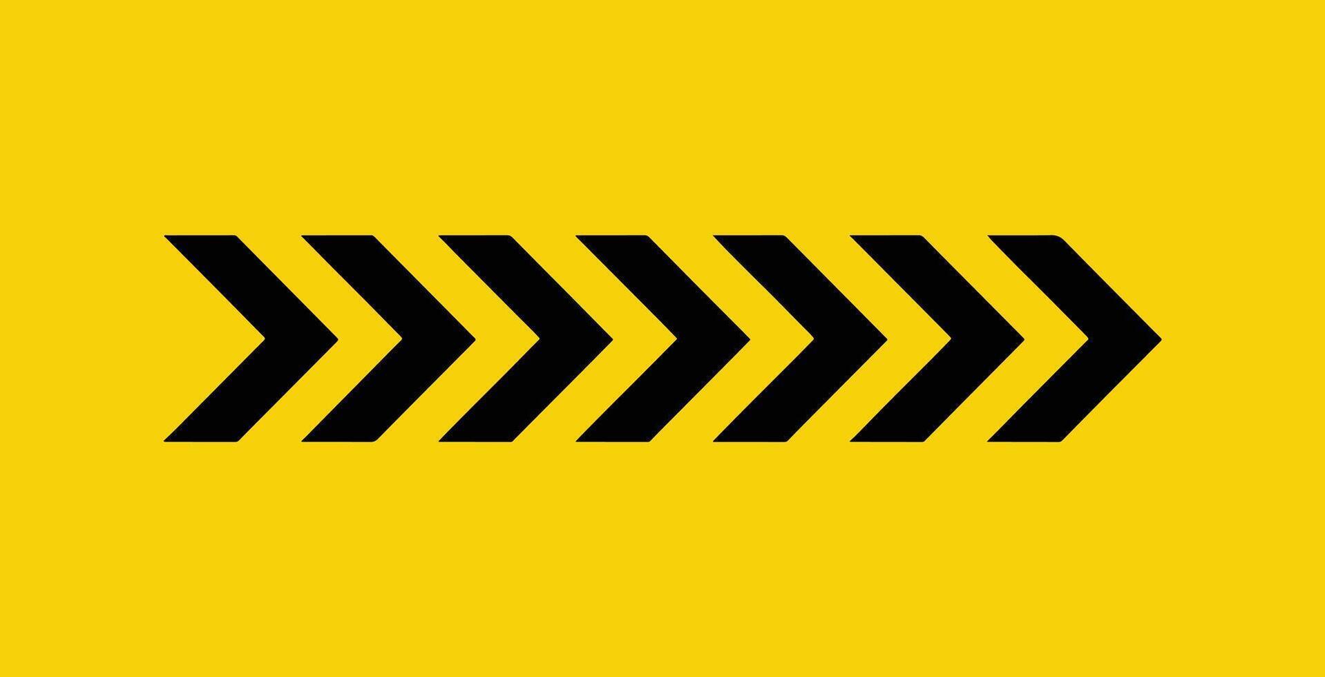 Dynamic moving arrow symbol. isolated on yellow background. illustration vector