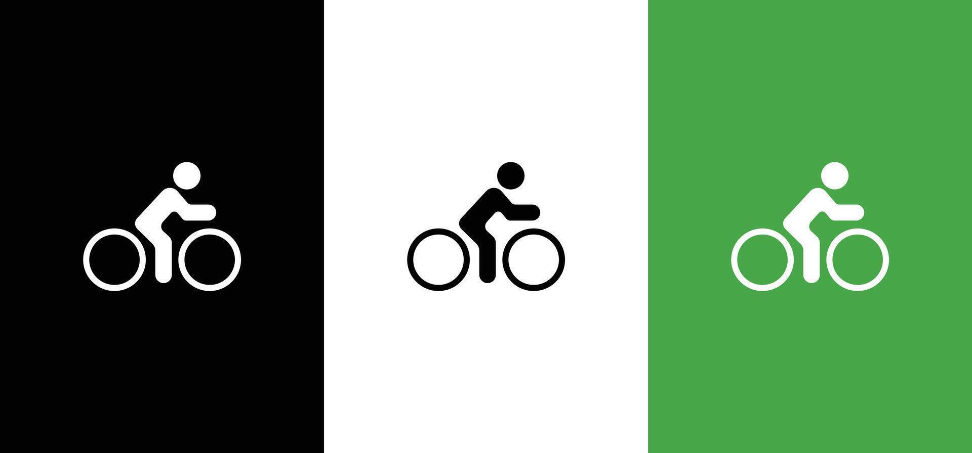 Iillustration of a person on a bicycle for world cycling day. bicycle icon vector