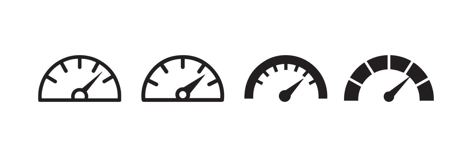 Speedometer Gauge Icon Set Performance Measurement vector