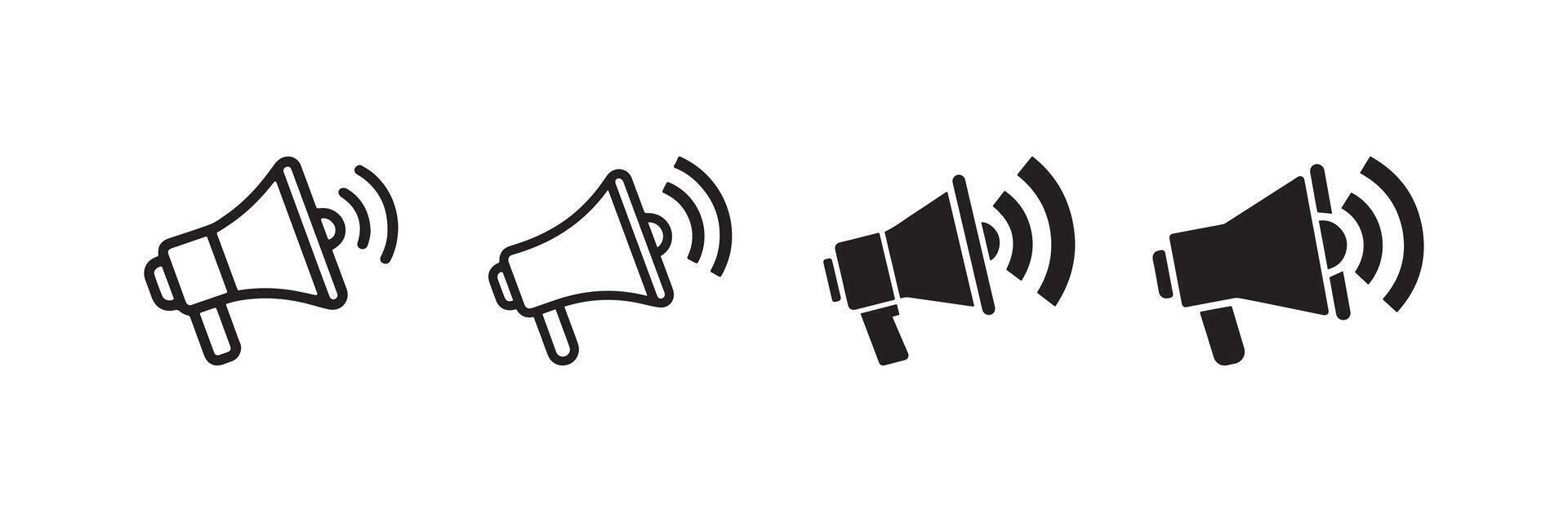 Megaphone Announcement Icon Set Loudspeaker Sound Symbol vector